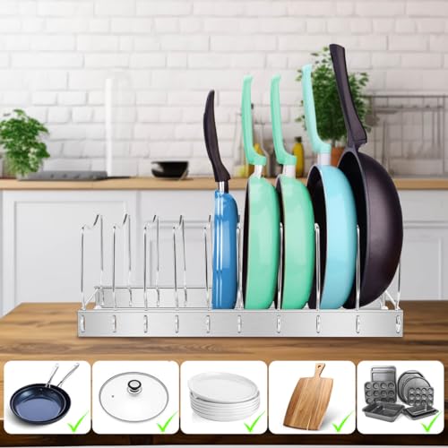 Lid Organizer Pot Lid Organizer Detachable and Adjustable Pots - Image 3