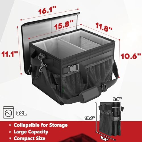 Grill Caddy with Lid, Foldable BBQ Caddy with Paper Towel Holder - Image 4