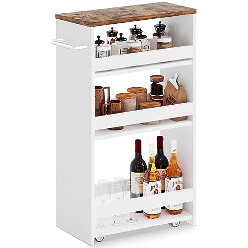 MARTY Slim Rolling Storage Cart 7.9" W Laundry Cart - Image 2