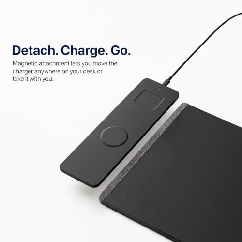 Wireless Charging Desk Mat & Mouse Pad with Detachable MagSafe/Qi - Image 3
