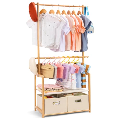 Bamboo Kids Clothing Rack: Holds Up To 121 Lbs of Dress-Up - Image 2