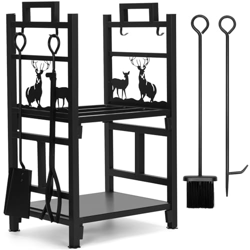 INNO STAGE Firewood Rack Fireplce Firepit Tools Set, Iron - Image 2