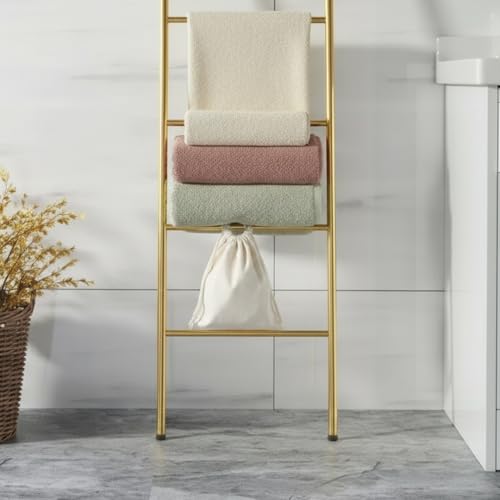 6-Tier Blanket Ladder 68 Inch Wall-Leaning Towel Rack | Garage Storage - Image 6
