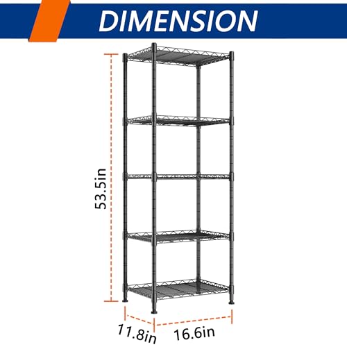REGILLER 5-Wire Shelving Metal Storage Rack - Image 4