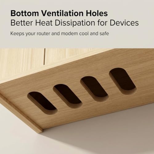 Wall Mounted Router Storage Box,Wood Wireless WiFi Router Shelf - Image 4