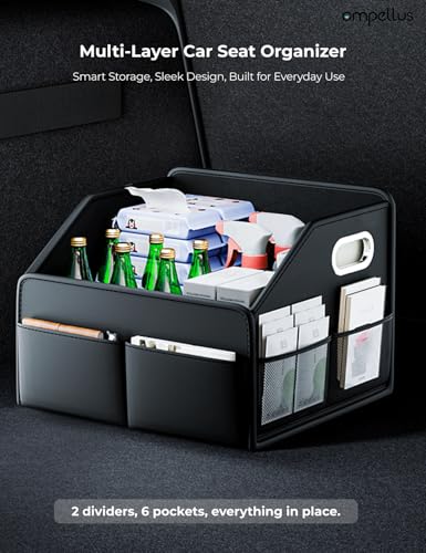 Car Seat Organizer, Collapsible, Black - Image 5