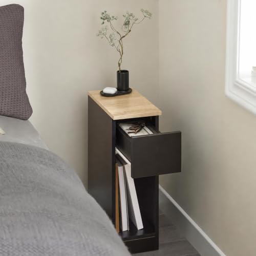 SoBuy Narrow Nightstand with Drawer - Image 3