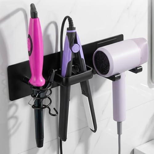 Hair Dryer Holder Wall Mounted, 3 in 1 Blow Dryer Holder - Image 7