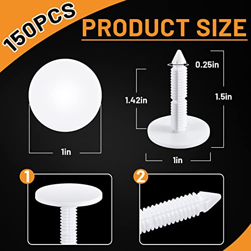 150 Pcs 1 3/8 '' Christmas Tree Vapor Barrier Fasteners, White - Image 3
