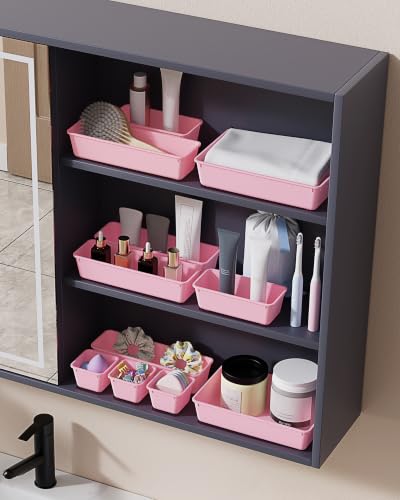 BiuLeon 25 PCS Plastic Drawer Organizers Set, 4-Sizes Vanity - Image 7