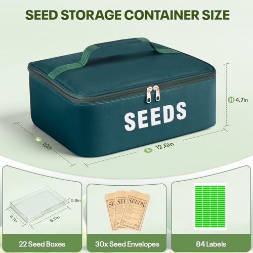 22 Slots Seed Storage Organizer Box, Green - Image 4