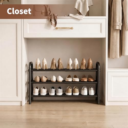 3-Tier Expandable Shoe Rack, Adjustable Shoe Shelf Storage - Image 8