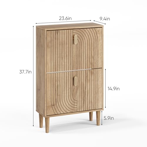 Shoe Cabinet Storage for Entryway with 2 Flip Drawers - Image 3