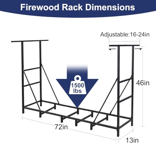 HONEST OUTFITTERS 6ft Firewood Rack Outdoor | Home Organization - Image 4