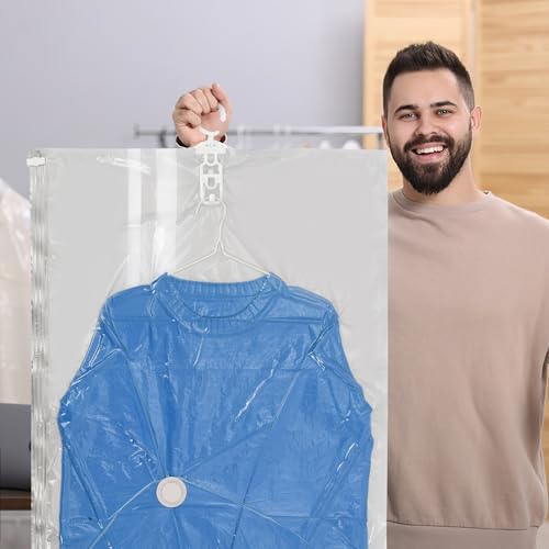 Hanging Vacuum Storage Bags 4 Pcs Gray 65x90cm for Clothes - Image 5