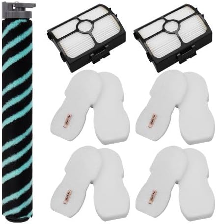 HZ4001AMZ Replacement for Shark HZ4002 Stratos Ultralight Corded Stick Vacuum, Replace part XFFKHZ3000 XHFHZ3000, 1 Roller Brush (for HZ4002, HZ4001AMZ) + 2 HEPA Filter + 4 Foam & Felt Filters