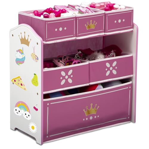 Delta Children Princess Crown Design & Store 6 Bin Toy - Image 2
