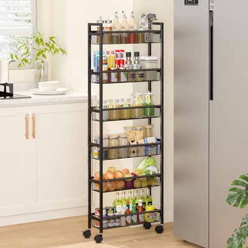 ThreeHio 6 Tier Slim Storage Cart, Narrow Cart with | All Products - Image 2