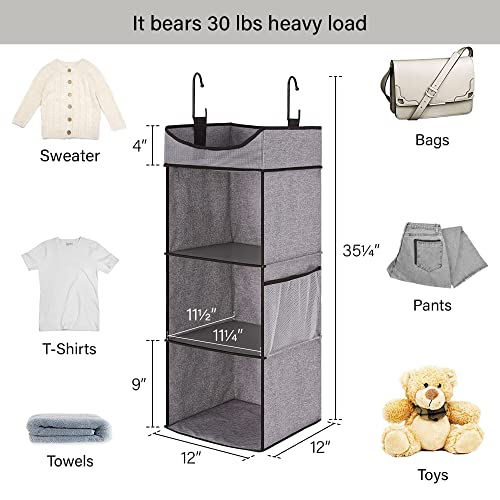 StorageWorks 3-Shelf Hanging Closet Organizer with Half - Image 4