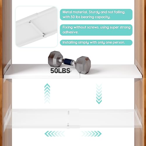 2Pcs Expandable Closet Tension Shelves Organizer | Home Organization - Image 4
