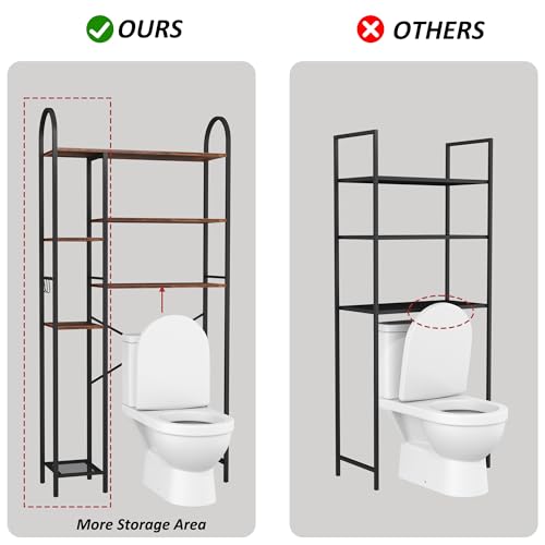 HOMEFORT Over The Toilet Storage with Side Rack, 6-Tier - Image 7