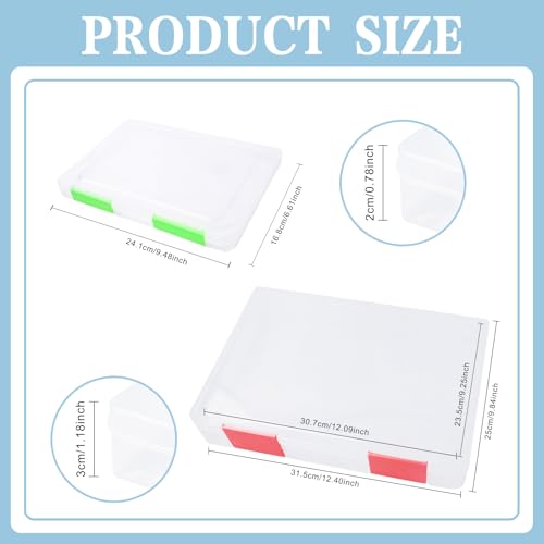 12 Pcs Clear Paper Storage Box, Multicolor, 12.4x9.84x1.18 Inches - Image 3