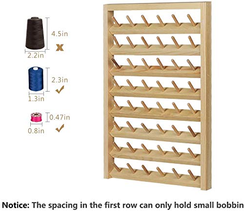 48-Spool Sewing Thread Rack, Wall-Mounted Wooden Organizer - Image 5