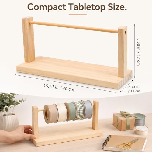 Wooden Ribbon Organizer Rack for Spools, Tabletop Ribbon - Image 3