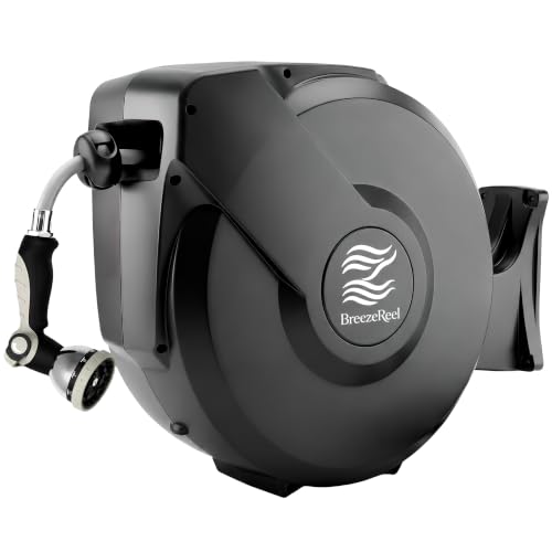 Retractable Garden Hose Reel - 5/8 in x 100 ft Automatic Wall - Image 2