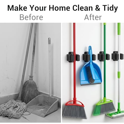 24 PCS Heavy Duty Broom Holder Wall Mount, Stainless Steel Broom - Image 7