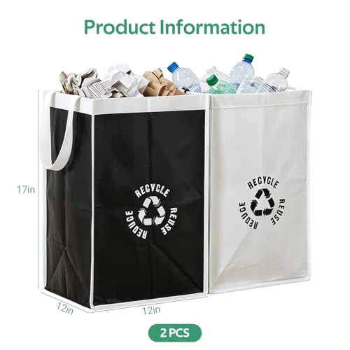 2-piece Set Of Recycling Bags for Kitchen, Reusable Waste Sorting - Image 3