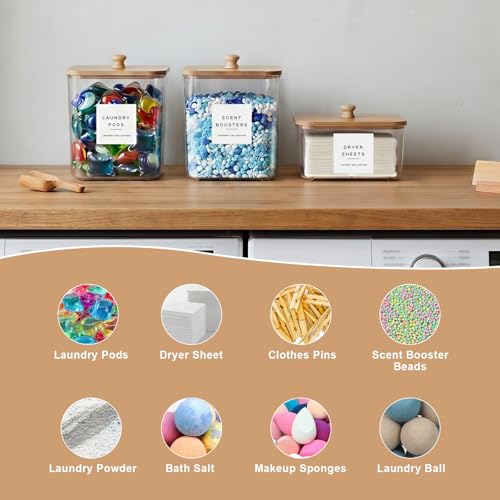 POLRAI 3 Pack Laundry Pod Containers and Dryer Sheet - Image 6