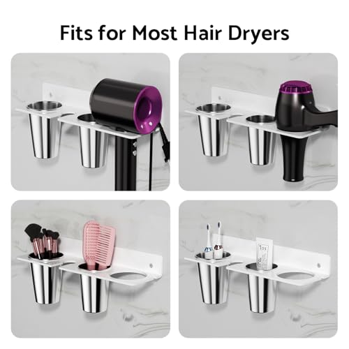 Hair Tool Organizer Wall Mount, White Acrylic Hot Tool Holder - Image 7