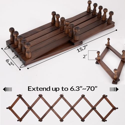 Hat Rack for Wall, Expandable Wall Hat Holder with 16 Hooks - Image 4