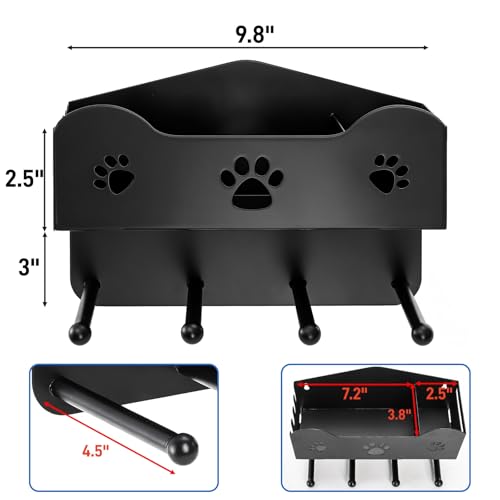 Dog Leash Holder for Wall, Dog Accessories Organizer with 4 Hook - Image 4