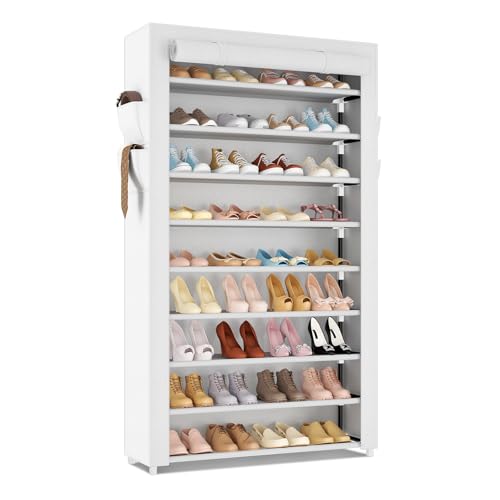 LANTEFUL Shoe Rack with Covers 10 Tier Tall Shoe Rack Organizer - Image 2