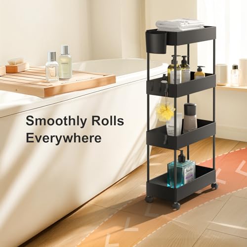 Pipishell 4 Tier Slim Storage Cart with Wheels, Laundry Cart - Image 6