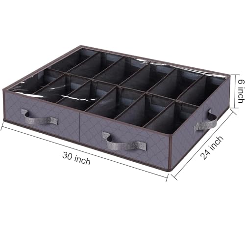 Set of 2, Under Bed Shoe Storage Organizer, Gray - Image 5