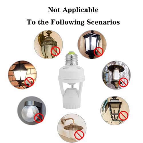 PIR Motion Sensor Light Socket, E27 Screw Light Bulb Holder LED - Image 6