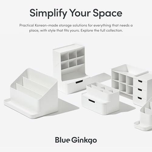 BLUE GINKGO Desk Organizer, Office Supplies, White, Made in Korea - Image 7