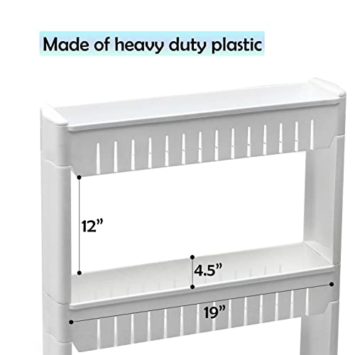 28" Slim Slide Out Storage Tower for Laundry, Bathroom - Image 4