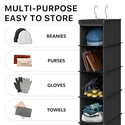 Simple Houseware 10 Shelves Closet Hanging Shoe Organizer, Black - Image 7