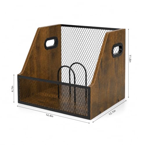 Vinyl Record Storage Crate for 60+ Records, Wooden Record Holder - Image 4