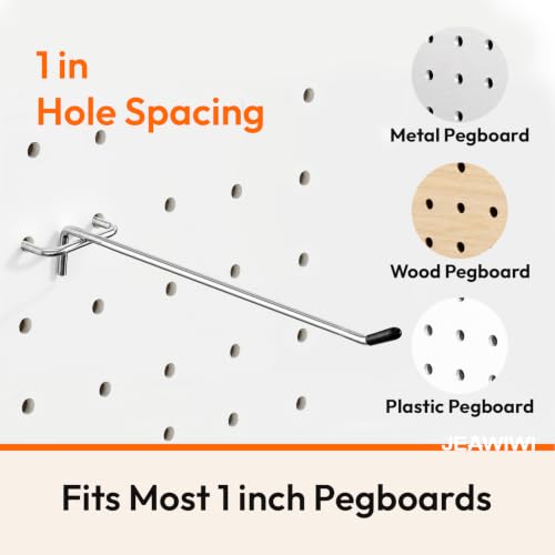 50 Pcs Metal Pegboard Hooks, 8 Inch, Fit 1/8 in Peg Board - Image 6