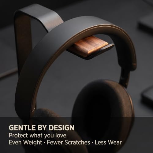 Walnut Headphone Stand,Wood Headset Holder with Storage for Desk - Image 4