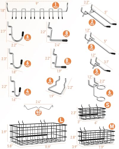 INCLY 100PCS 1/4 Inch Extra Thick Pegboard Accessories Kit - Image 4