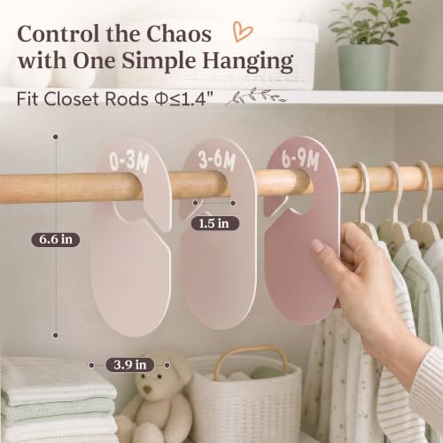 Giftacity 7Pcs Pink Baby Clothes Size Dividers for Nursery Closet - Image 6
