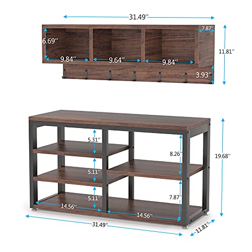 Tribesigns Industrial [Shoe] [Rack] [Bench] with Coat - Image 3