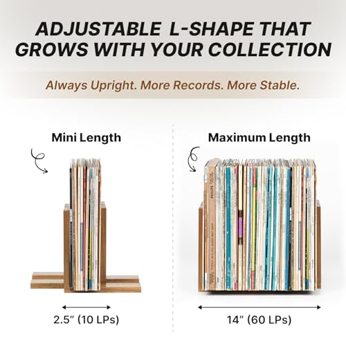 Adjustable Vinyl Record Holder to Keep Records Upright, Holds - Image 4