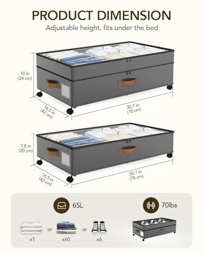 Under Bed Storage with Wheels, 10 inches Under Bed S | All Products - Image 3